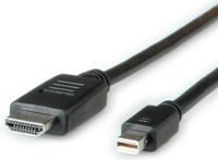 11045795-10 Roline Male Mini DisplayPort to Male HDMI, PVC  Cable, 1m