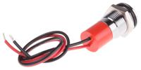 722-7404 RS PRO Red Panel Mount Indicator, 24V dc, 14mm Mounting Hole Size, Lead Wires Termination, IP67
