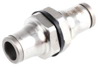 3816-08-00 Legris LF3800 Series Bulkhead Tube-to-Tube Adaptor, Push In 8 mm to Push In 8 mm, Tube-to-Tube Connection Style