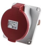 pky32f434 Schneider Electric, PratiKa IP67 Red Panel Mount 3P + E Right Angle Industrial Power Socket, Rated At 32A, 415 V
