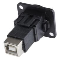 916-0230 RS PRO Straight, Panel Mount, Socket- Single Port Type A to B 2.0 USB Connector