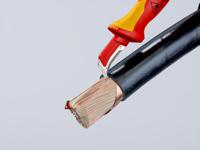 98-55 Knipex Stripping Knives with guide shoe insulating multi-component handle, VDE/1000V, 180 mm Overall, 38 mm Blade,