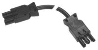 9223260001 Wieland GST18I3 Series Cable Assembly, 3-Pole, Female to Male, Cable Mount, 16A, IP20