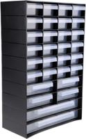 877-6803 RS PRO 30 Drawer Unit, Plastic, 420mm x 270mm x 130mm, Black