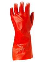 15554090 Ansell AlphaTec 15-554 Red Polyvinyl Chloride Work Gloves, Size 9