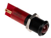 210-866 RS PRO Red Panel Mount Indicator, 24V dc, 14mm Mounting Hole Size, Solder Tab Termination