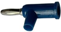 205-400 RS PRO Blue Male Banana Connectors, 4 mm Connector, Screw Termination, 24A, 30 V ac, 60V dc, Nickel Plating