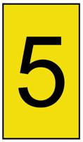 901-10176 HellermannTyton Ovalgrip Slide On Cable Markers, Black on Yellow, Pre-printed "5", 2.5 → 6mm Cable,