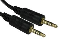 286-2874 RS PRO Male 3.5mm Stereo Jack to Male 3.5mm Stereo Jack Aux Cable, Black, 7.5m