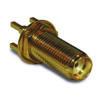 132291 Amphenol RF, Jack PCB Mount SMA Connector, 50Ω, Solder Termination, Straight Body