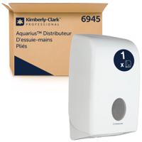 6945 Aquarius Plastic White Wall Mounting Towel Dispenser, 274mm x 418mm x 146mm