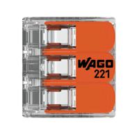 221-613 WAGO 221 Series Lever Connector, 3-Way, 41A, 20 → 10 AWG Wire, Cage Clamp Termination