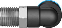 qsl-18-6 Festo QS Series Elbow Threaded Adaptor, R 1/8 Male to Push In 6 mm, Threaded-to-Tube Connection Style, 153046