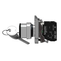 xb4bg41 Schneider Electric XB4 2 positions Metal Screw Key Switch 1NO, 0.55 (dc) A, 6 (ac) A 22mm IP66, IP67, IP69, IP69K 455