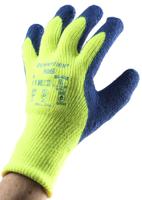 80400080 Ansell PowerFlex Yellow Acrylic Work Gloves, Size 8, Latex Coating