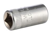 01030008 STAHLWILLE 1/4 in Drive 8mm Standard Socket, 12 point, 23 mm Overall Length