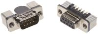 09551666820741 HARTING D-Sub Standard 9 Way Right Angle SMT D-sub Connector Plug, 2.76mm Pitch, with 4-40 UNC Female Screwlocks,