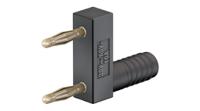 639848-21 Staubli Black Plug Banana Connector, 2mm Connector, Socket Termination, 10A, 30V, Gold Plating
