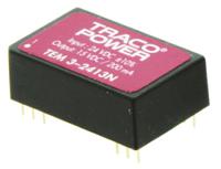 tem-3-2422n TRACOPOWER TEM 3N DC-DC Converter, ±12V dc/ ±125mA Output, 21.6 → 26.4 V dc Input, 3W, Through Hole, +85°C Max