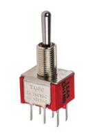 1-1825139-7 TE Connectivity Toggle Switch, PCB Mount, (On)-Off-(On), DPDT, Through Hole Terminal, 120 V ac, 28V dc