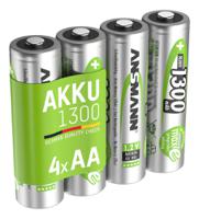 5030792 Ansmann MaxE AA NiMH Rechargeable AA Batteries, 1.3Ah, 1.2V - Pack of 4