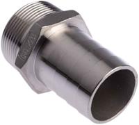 499-3798 RS PRO Stainless Steel Pipe Fitting, Straight Hexagon Hose Nipple, Male R 1-1/2in x Male