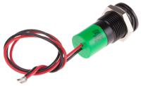 703-9018 RS PRO Green Panel Mount Indicator, 220V ac, 14mm Mounting Hole Size, Lead Wires Termination, IP67