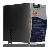 wdr-480-24 MEAN WELL WDR Switched Mode DIN Rail Power Supply, 180 → 550V ac ac Input, 24V dc dc Output, 20A Output, 480W