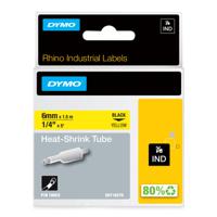 18052 Dymo Black on Yellow Heatshrink Labels, 1.5 m Length, 6 mm Width