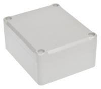 186-2254 RS PRO Grey ABS Enclosure, IP67, IK09, Grey Lid, 89.35 x 74.5 x 41mm