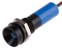 723-9511 RS PRO Blue Panel Mount Indicator, 24V dc, 8mm Mounting Hole Size, Lead Wires Termination, IP67