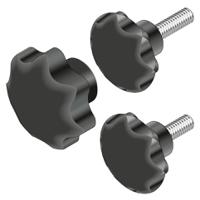 3842516849 Bosch Rexroth  Black Star Knob Clamping Knob, M6, Bolt