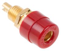 930176701 Hirschmann Test & Measurement Red Female Banana Socket, 4 mm Connector, Solder Termination, 32A, 30 V ac, 60V dc, Gold