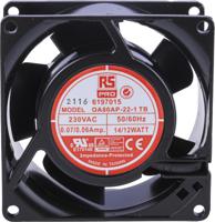 619-7015 RS PRO Axial Fan, 230 V ac, AC Operation, 51m³/h, 12W, 60mA Max, 80 x 80 x 38mm