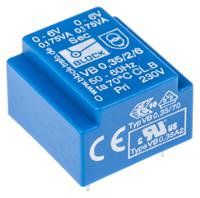 vb-03526 Block 6V ac 2 Output Through Hole PCB Transformer, 0.35VA
