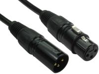 192-4448 RS PRO Male 3 Pin XLR to Female 3 Pin XLR  Cable, Black, 10m