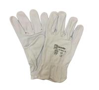 421-09 Liscombe Grey Leather Work Gloves, Size 9, Leather Coating