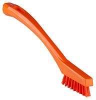44017 Vikan Extra Hard Bristle Orange Scrubbing Brush, 15mm bristle length, PET bristle material