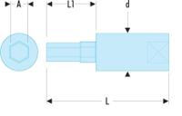 rt10 Facom 1/4 in Drive Bit Socket, Hex Bit, 10mm, 37 mm Overall Length