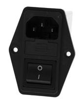 fn284-2-06 Schaffner 2A, 250 V ac Male Panel Mount IEC Filter 2 Pole FN284-2-06, Faston 2 Fuse