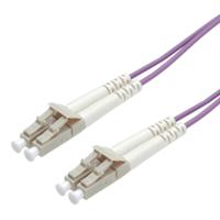 21158752-10 Roline LC to LC Duplex OM4 Fibre Optic Cable, 50/125μm, Violet, 2m