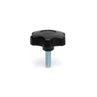284-5539 RS PRO Black Thermoplastic Multiple Lobes Clamping Knob, M6 x 15, Threaded Stud