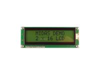 mc21609ab6w-sptly33-v2 Midas MC21609AB6W-SPTLY3.3-V2 Alphanumeric LCD Display, 2 Rows by 16 Characters