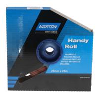 63642531823 Norton P60 Grit Medium Sandpaper Roll, 25m x 25mm