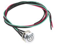175-8511 RS PRO Illuminated Push Button Switch, Momentary, Panel Mount, 16mm Cutout, SPST, Red LED, 36V dc, IP67