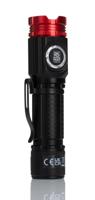 219-8132 RS PRO LED Torch Black, Red - Rechargeable 1800 lm, 120 mm