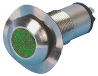 528-532-21 Marl Green Panel Mount Indicator, 12V dc, 13mm Mounting Hole Size, Solder Tab Termination, IP67