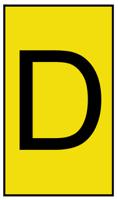 901-10148 HellermannTyton Ovalgrip Slide On Cable Markers, Black on Yellow, Pre-printed "D", 1.7 → 3.6mm Cable,