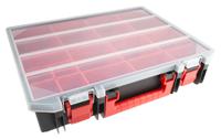 136-8908 RS PRO 15 Cell Black, Red Polypropylene Compartment Box, 91mm x 416mm x 336mm