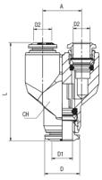 176-1381 RS PRO Push-in Fitting, Push In 6 mm to Push In 4 mm, Tube-to-Tube Connection Style